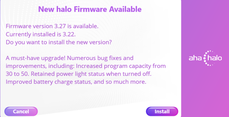Aha Halo Firmware Upgrade Through Software - Aha Harmony
