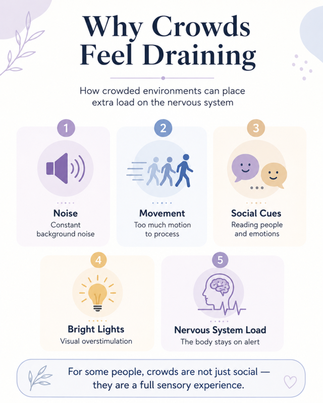 why crowds feel draining